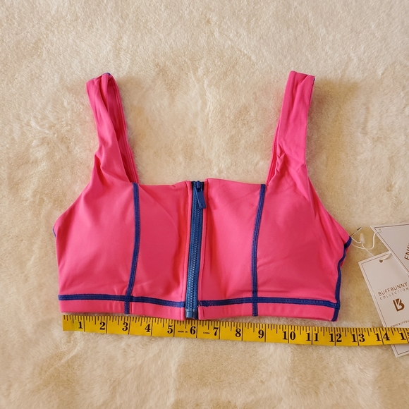New Buff Bunny Dive Zip Sports Bra Miami Vice Pink H2O Sports Bra Size Medium - Picture 12 of 16